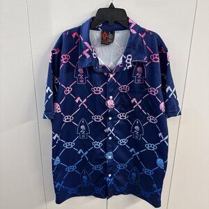 OAF Nation Miami Heater Men's Button Up Shirt Size L 100% Polyester (D15)